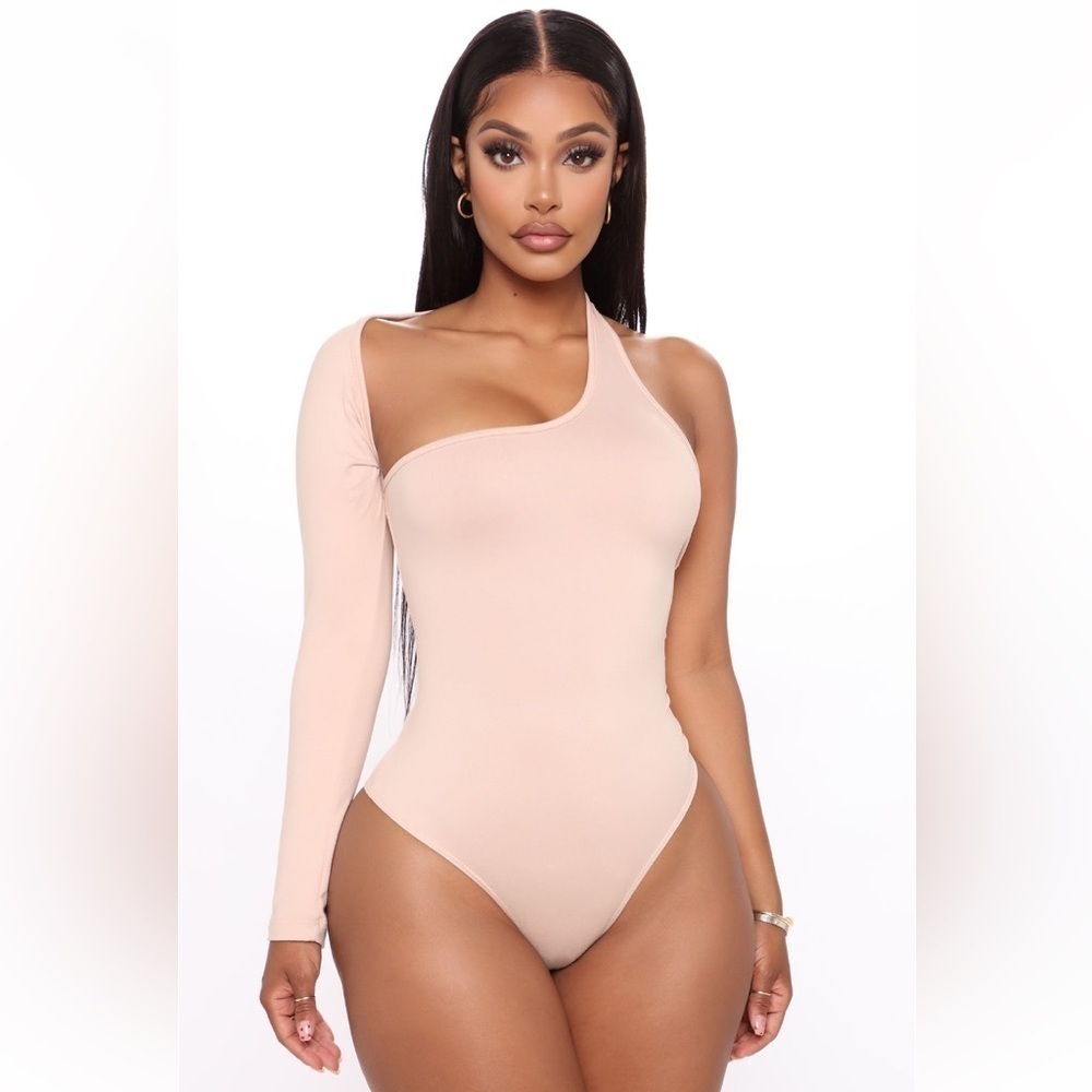 NEW One sleeve open back bodysuit